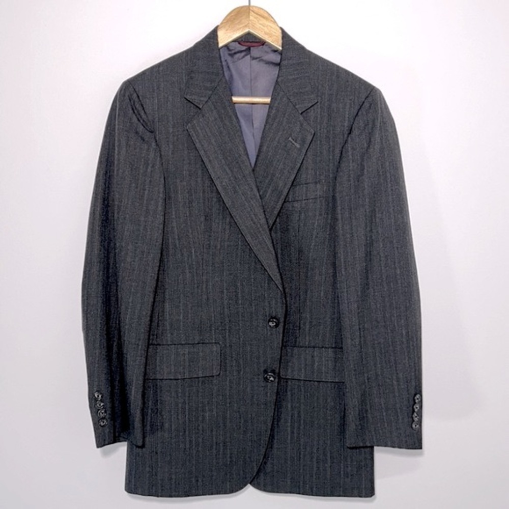 Hart Schaffner & Marx Wool Men’s Pinstripe Gray Sport Coat Size 38R